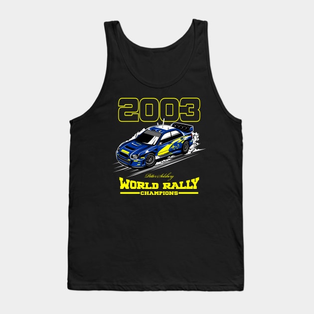 Subaru Impreza 2003 World Champion Tank Top by aredie19